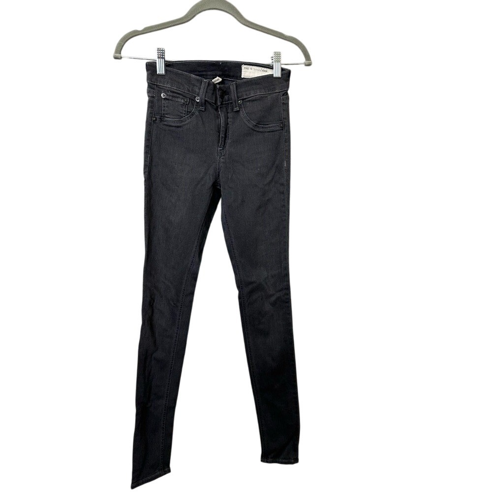 Rag & Bone Womens Black Straight Leg legging black‎ denim size 25